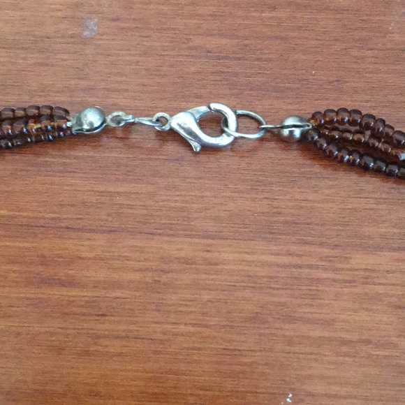 Multi strand wood, plastic and glass bead necklace - Picture 5 of 5